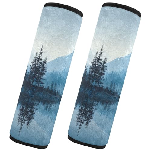 Image of 2 Pack Seatbelt Covers Seat Belt Cover Pad for Adults Boys Girls Car Seat Strap Covers Pads Cushion Universal Shoulder Strap Pad Protector for Backpack Camera Bag 6.5 Inch Winter Mountain and Mirrored