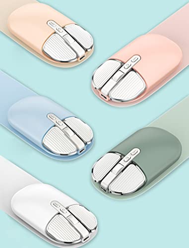 Image of 2.4G Wireless Rechargeable Mouse with USB Receiver,One Click Return to Desk,Mute Button,Power Saving, 2400DPI Optical Cute Girls Mouse for Laptop,Notebook,PC,Tablet (White)