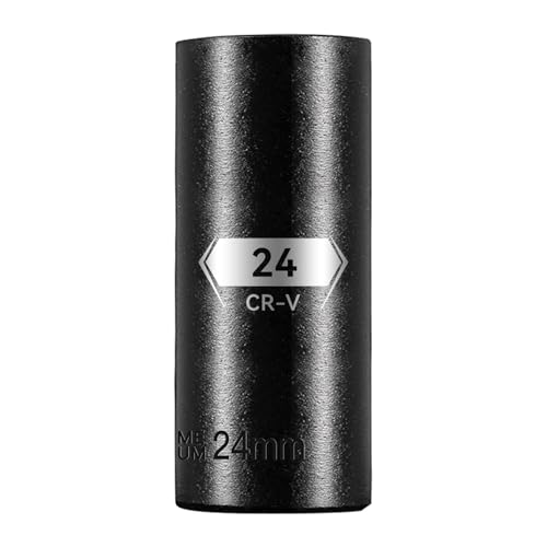 Image of 1 /2 Inch Drive 6-Point Deep Socket, 24mm Deep Impact Socket, CR-V Steel