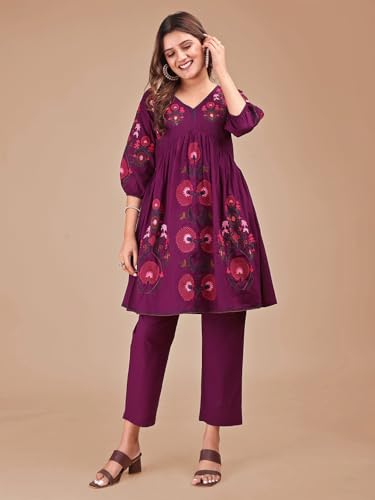 Image of Womanista Women Coord Set | Embroidered Set | Pure Cotton Coords | Stylish 2 pcs Outfits