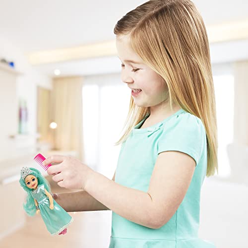 The New York Doll Collection Little Dolls Set With Mini Princess For Girls-Toy Dollhouse Small Doll Figures Tiaras,Hair,Accessories Tiny 5.5" Miniature Of 6