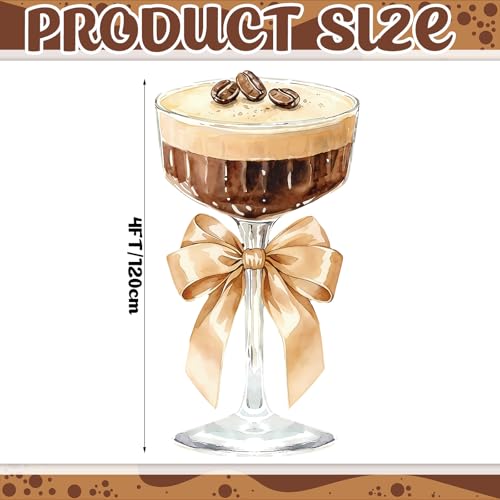 Image of Colingmill 4ft Espresso Martini Birthday Decorations Light Brown a Tini Bit Older Party Backdrop Birthday Party Cardboard Cutouts Decor for Women Bar Wedding Bachelorette Bridal Shower Supplies