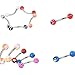 Ammzzoo111_Navel nail Stainless Steel Belly Button Navel Piercing Stud, Fashion Unisex Multicolor Body Piercing Eyebrow Jewelry Belly Tongue Bar Ring - 105pcs Mixed Random Style