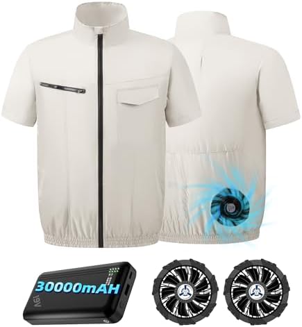 Amazon.co.jp: [Sumeriy] 空調作業服 半袖 超高出力 【30000mAh大容量 