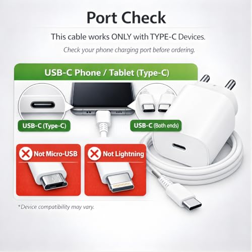 Image of 25W Charger for Samsung with Type C Cable | Super Fast Charging for Galaxy S26 /S25 Ultra, S24 FE, A56 /A36, M15 /M17 /M55 5G, F15 /F55 /Z Fold & S /A /M /F /Z Series - BIS Certified