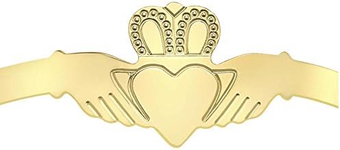 CARISSIMA 9ct Yellow Gold Claddagh Extendable Baby Bangle, adjustable - Image 3