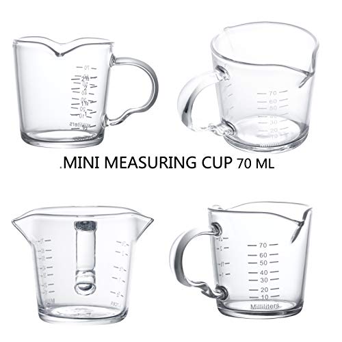 Vaso medidor de vidrio 70 ml con asa miniatura 4