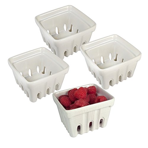 Artland White Ceramic Berry Fruit Basket Amazon Co Uk Kitchen Home
