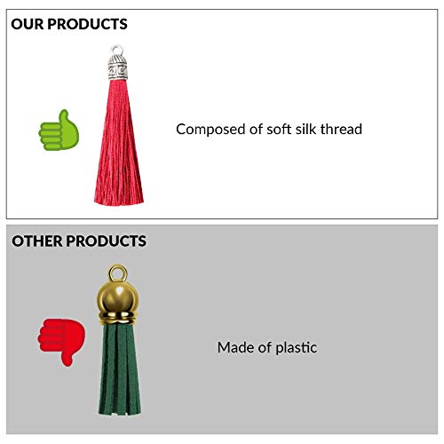 YSDMY 120 Pcs Tassels Key Rings Key Chains Sets for Jewellery Making 30 Tassels Pendents 30 Key Chain Rings 30 Eye Screws 30 Jump Rings,Tassle Keyring for Craft Handmade Bracelets Pendants - Image 3