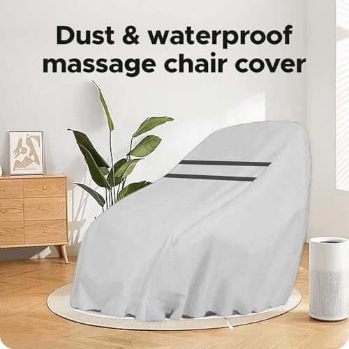 Image of Massage Chair Cover - Full Body Protector for Massage Chair - Dustproof & Scratch-Proof for Pets, Cats & Dogs - Polyester Material (Silver)