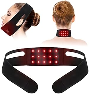 Infrared & Red Light Therapy Belt Face Slimming Strap, V-face Beauty Device Lifting Belt Deep Therapy Light Belt for Body Neck Pain Relief and Face Slimming (Neck Belt 15pcs, Black)