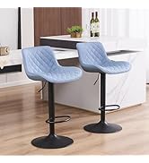 YOUNIKE Barkrukken, set van 2, verstelebare ontbijtbarkruk met rugleuning, keukekruk modern