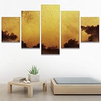 SIGNWIN 5 Panel Canvas Wall Art Modern Art Astronomy & Space Cosmic Decorative Elements Dramatic Multicolor Photography for Home Decorations Ready to Hang - 60