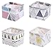 ASFINS Mini Cestini Portaoggetti in Tessuto, 4pzs Cestino Portaoggetti Bagno Mini Cestino Quadrato Cesto portaoggetti in Tessuto per Bambini, Giocattoli, Libri, Cosmetici (Mini Formato: 12x12 x8,5cm)
