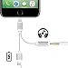 2 in 1 Lightning Adapter for iPhone 7 / 7 Plus, Comoxi Lightning Charger and 3.5mm Earphone Stereo Jack Cable Adapter [No Music Control] for iPhone 7/7 Plus/6s/6/5s/5 - Silver