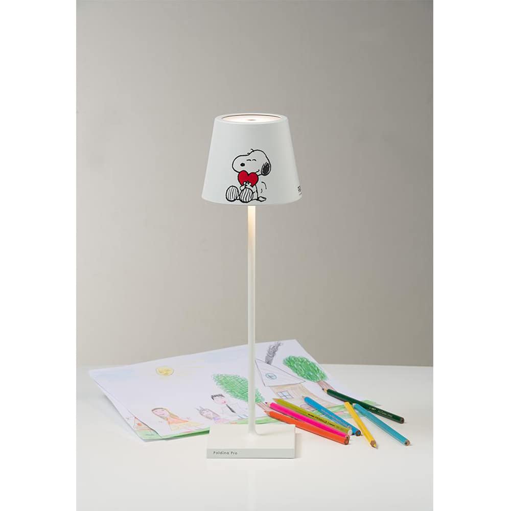 Zafferano Lampada da Tavolo Poldina Pro Peanuts - Heart ricaricabile e dimmerabile con batteria fino a 12 ore. Per uso esterno IP65