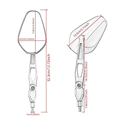 Espejo retrovisor lateral universal de 10mm para moto manillar ajustable compatible 800 XC 2