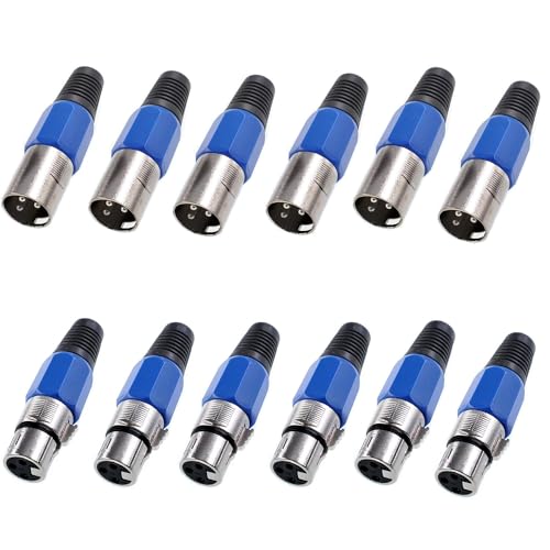 6 Stück XLR-Buchsen (3-polig) Für Panel-Montage – Wasserdicht, Vollmetall, Für Mikrofon & Audio-Equipment (32x27x31 Mm)