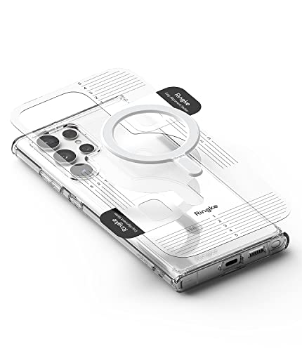 Ringke Magnetic Plate Compatible avec Anneau MagSafe Accessoires, Autocollants Magnétiques Adhésifs Universels Aimant Magsafe avec Guide de Fixation d'installation - White
