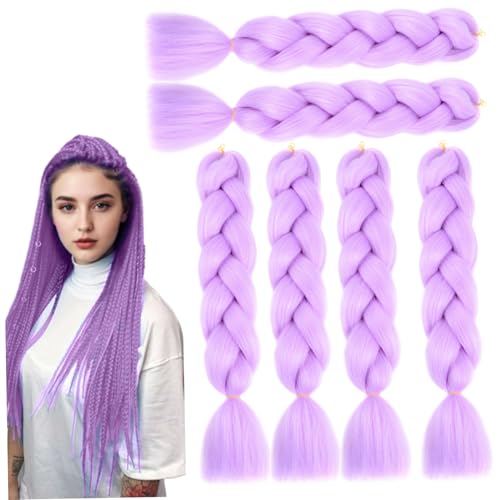 Tressage violet synthétique : extensions de cheveux longs anti-nœuds pour costume de cosplay