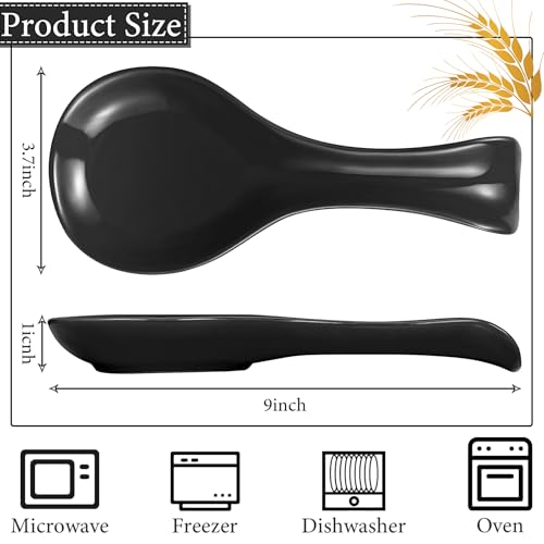 Image of Patelai Ceramic Spoon Rest Spoon Holder Stovetop for Kitchen Stove Coffee Bar Accessories Christmas Gift(Black,Classic Style)