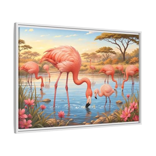 Décoration flamants roses grand format pour habiller un grand mur vide