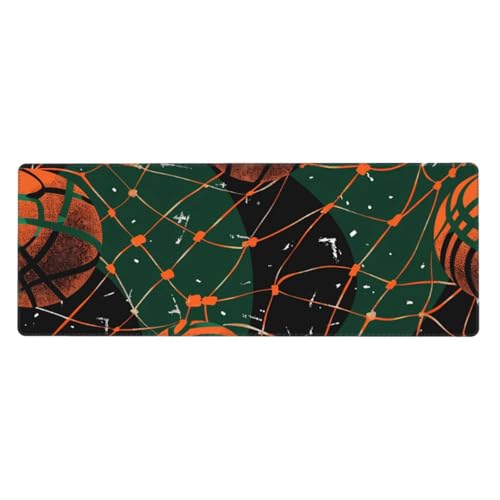 Tapis de souris basket vintage 80x30cm pour bureau et maison rétro