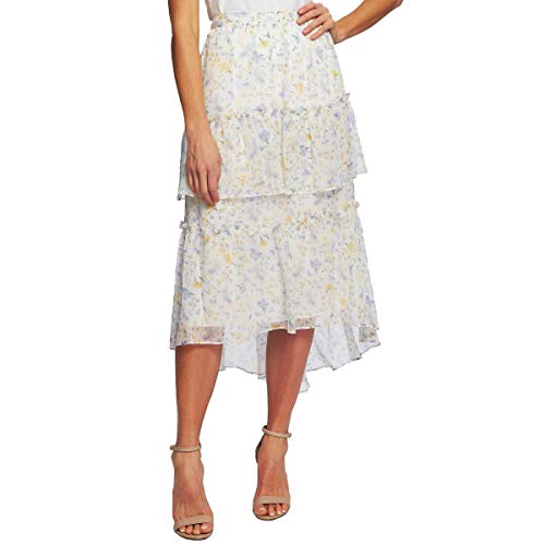 CeCe Womens White Floral Skirt XL