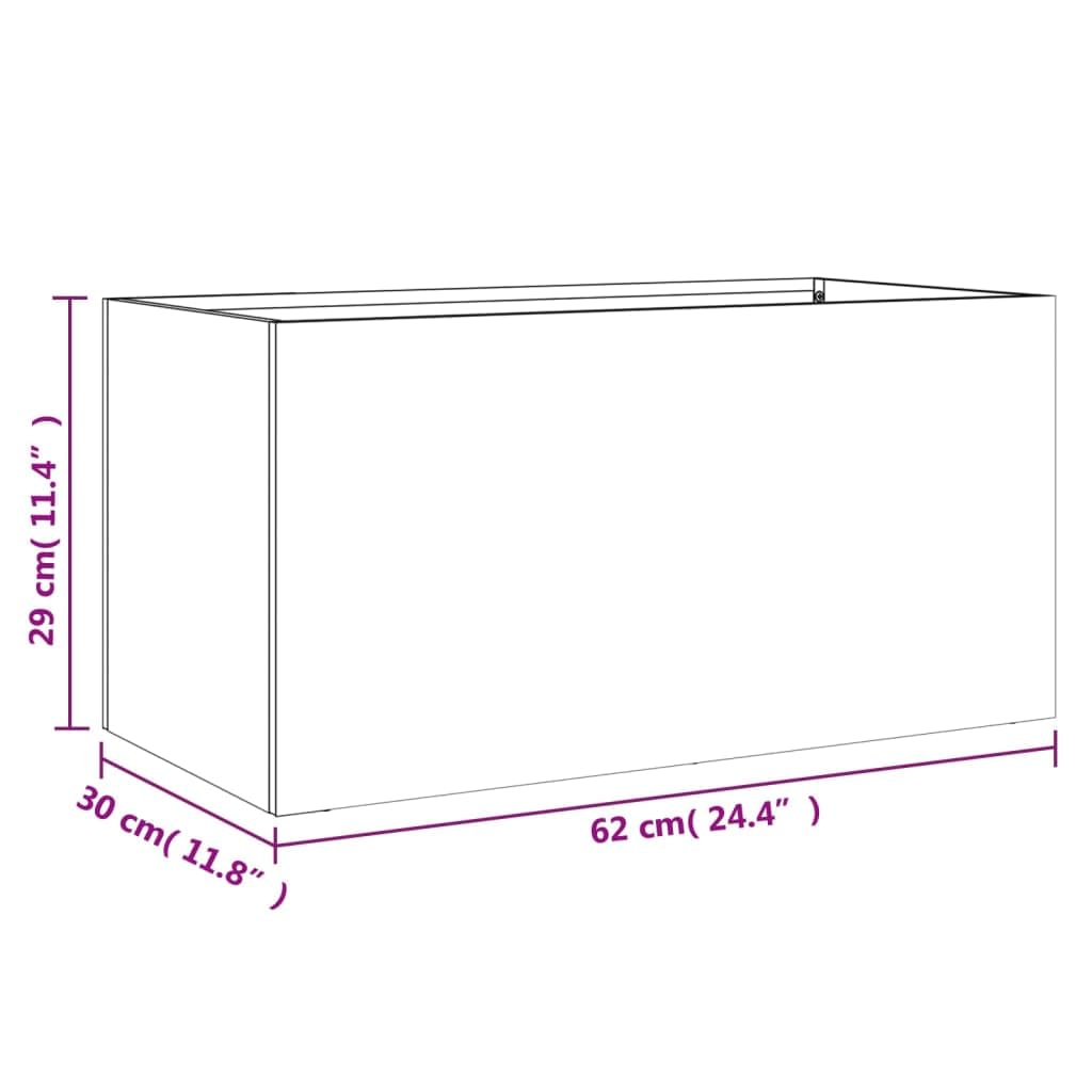 vidaXL Jardinière, Bac à Fleurs, Pot de Plantes, Boîte à Fleurs, Jardinière Surélevée de Jardin Patio Terrasse, Noir 62x30x29 cm Acier