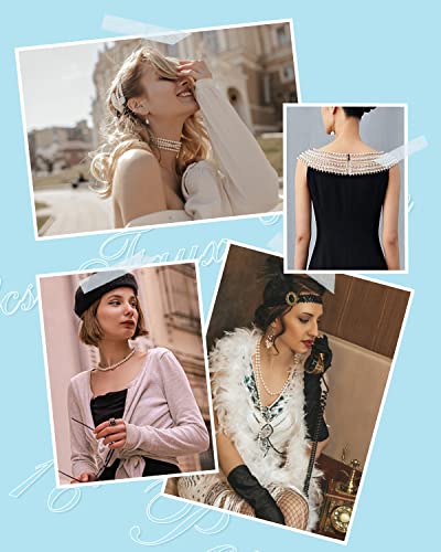 Abondever 16Pcs 6Mm Faux White Pearl Beads Necklaves Bulk Party Favor Plastic Play Pearl Necklaces For Kids Women Pearls For Flapper Tea Party Gatsby 20'S Wedding Decorations #TOP4