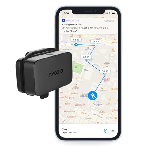 Invoxia Mini Tracker GPS - Traceur GPS étanche avec Alertes Antivol en Temps Réel- Jusqu’à 3 Mois d’Autonomie- Abonnement 1 Ans Inclus - Petit et...