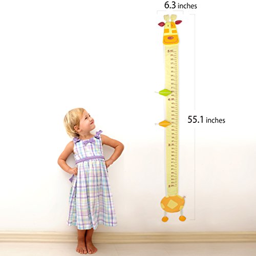 Wood and Fabric Wall Growth Chart, Height Measurement, Scale, Ruler for Kids (Giraffe) - Image 3