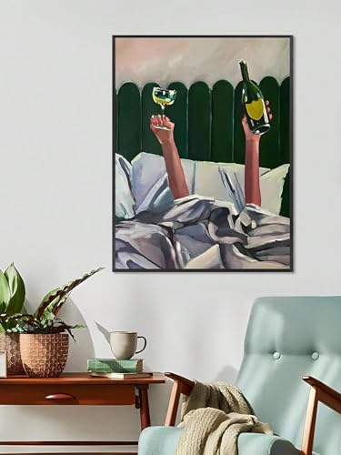 Verre à vin célébration de toast peinture à l'huile affiche toile art mural 50x70cm