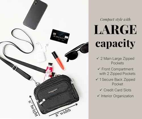 Baggallini TRZ419PI Womens Triple Zip Travel Crossbody Handbags thumb #2