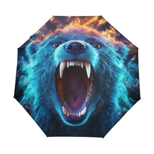 KAAVIYO Fired Blue Koala Umbrella Windproof Automatic Foldable Umbrells Auto Open Close for Men Women Kids