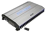 HiFonics-Logo blau/weiß umschaltbar; Terminals blau beleuchtet; inkl. LED DSP-Controller (max. 10 Settings); 60/81% Wirkungsgrad; Abmessungen: 255 x 62 x 415/445 mm