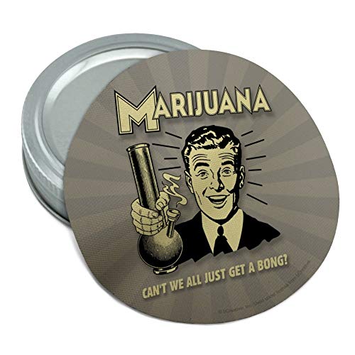 Marijuana Can't We All Just Get a Bong Funny Humor Retro Round Rubber Non-Slip Jar Gripper Lid Opener