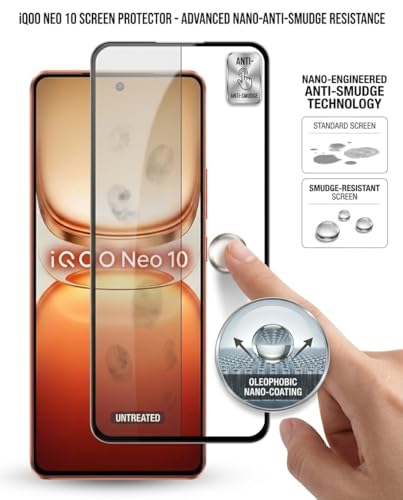 Image of Military-Grade UV Tempered Glass for IQOO Neo 10, Edge-to-Edge Coverage, 9H Hardness, Bubble-Free Easy Install