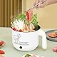 Sharplace Mini Hot Pot Ramen Cooker Antihaft-tragbare elektrische Mehrzweckpfanne für Home Office Dorm, mit Dampfgarer Weiß
