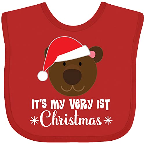 inktastic 1st Christmas Holiday Bear Baby Bib