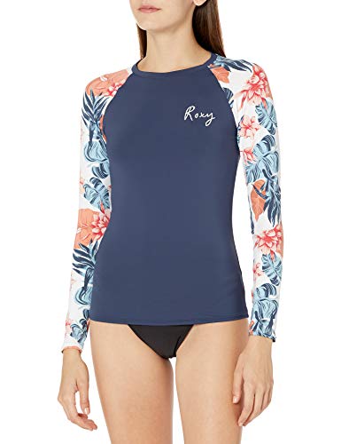 Roxy Womens Fashion Long Sleeve Rashguard Rash Guard Shirt, Bright White Standard Sample, Small Us #TOP30