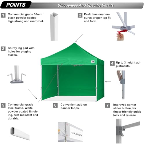 Image of ABCCANOPY Commercial Pop Up Canopy Tent with Sidewalls 10X10,