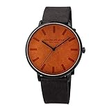 Bruno Magli Men's Roma Swiss Quartz Unique Black and Brown Italian Leather Dial Strap Watch