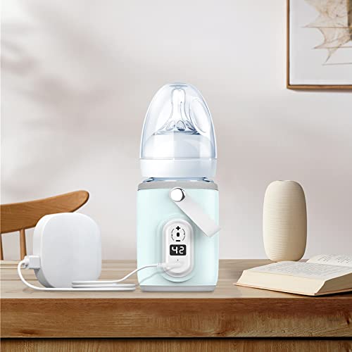 Portable Baby Bottle Warmer For Travel,Baby Milk Heat Keeper With Lcd Display Portable Baby Bottle Warmer For Home Car Outdoor Use (Blue) #TOP5