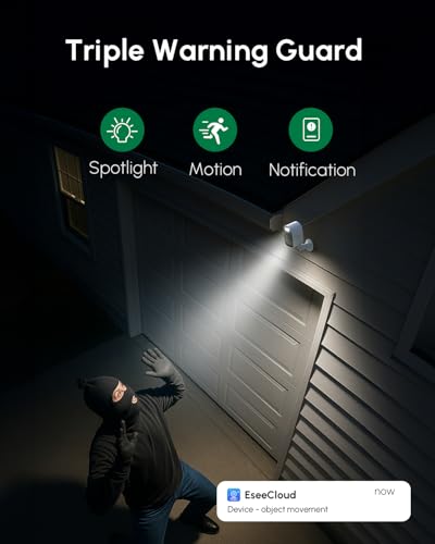 Image of 4MP Security Cameras Wireless Outdoor, 4 Cam-Kit, Solar Powered Home Security Camera System, 5G & 2.4G WiFi, 2K Color Night Vision, PIR /AI Detection, Real-time Spotlight Alarm, Two-Way Audio