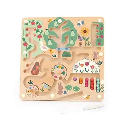 Vilac Labyrinthe Magnétique dans Mon Jardin Illustré pour Enfant Dès 3 Ans