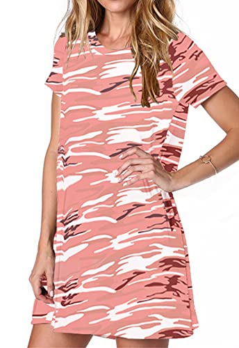Image of Alaster Women's Casual Summer T Shirt Dress Loose Short Sleeve Tunic Dress with Pocket for Women