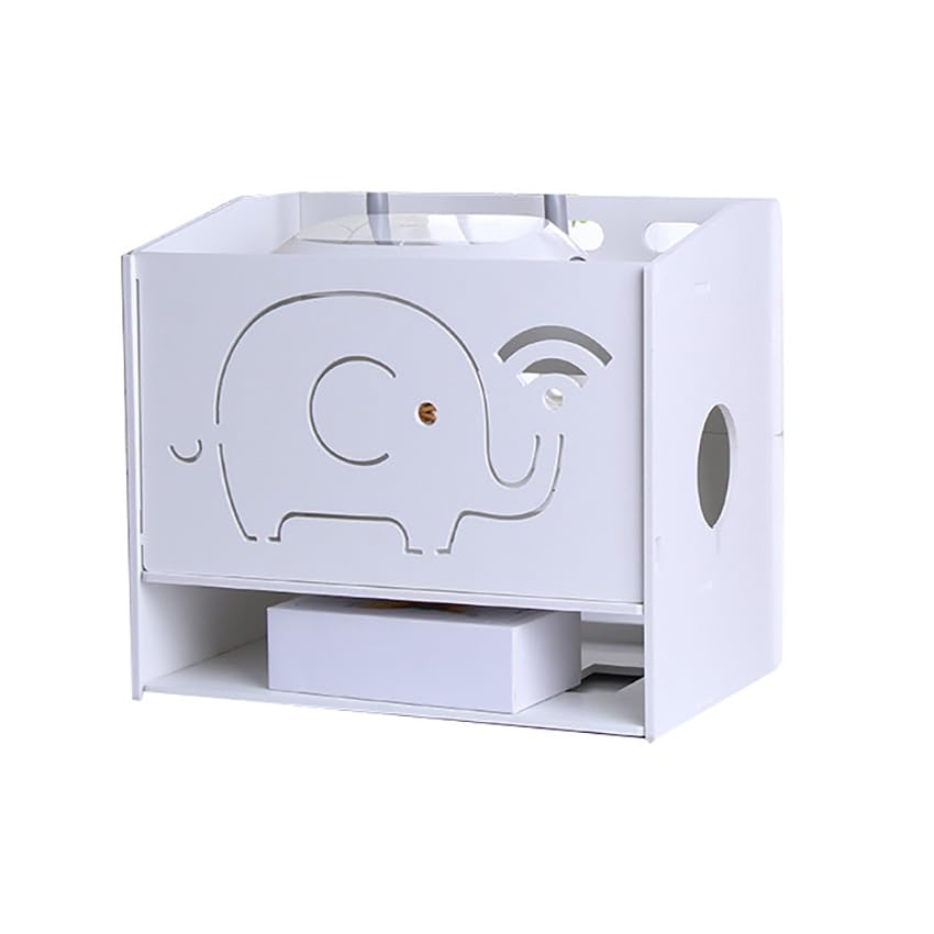 Boîte de gestion de câbles en bois – Boîte de rangement pour routeur sans fil Wi-Fi de bureau