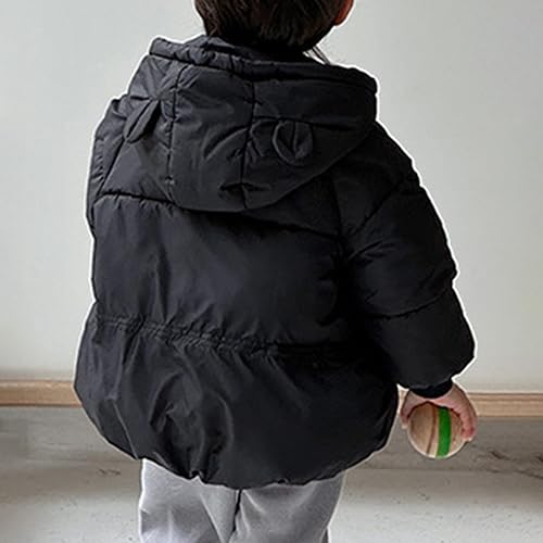 Toddler Kids Baby Boys Girls Winter Warm Solid Coats Ears Hooded Padded Jacket Outwear Toddler Coats2