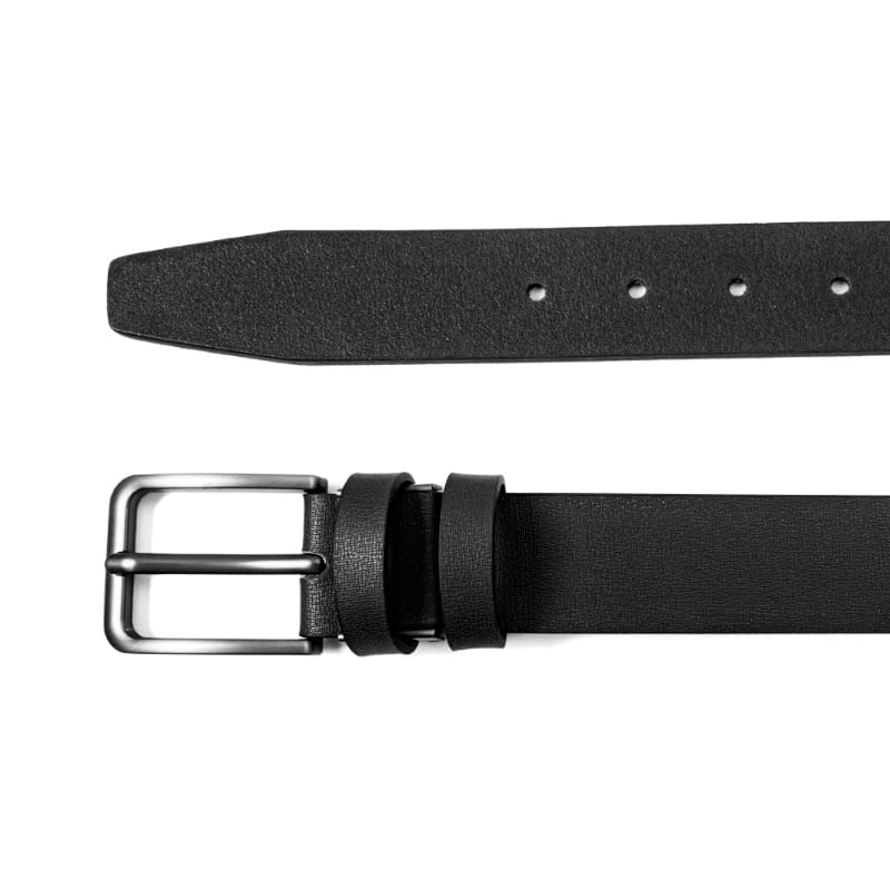 Men Genuine Leather Dress Belt Buckle Stylish Pin Buckle Belt for Jeans, Adjustable Trim to Fit Everywhere3